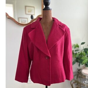 Vintage Chadwick's Women's Red Tweed‎ Blazer Jacket Business Career Size 16